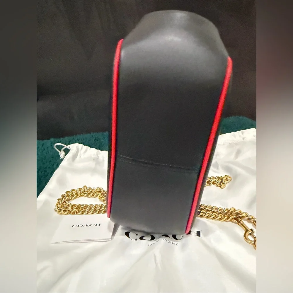 COACH Disney Mickey Mouse x Keith Haring Kisslock Satchel Black - Picture 5 of 11